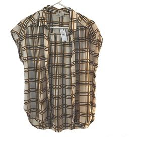 Loft Gold and Black Striped Blouse Never Worn-M